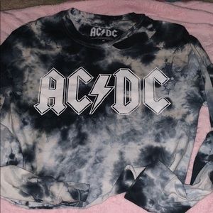 ACDC long sleep crop top